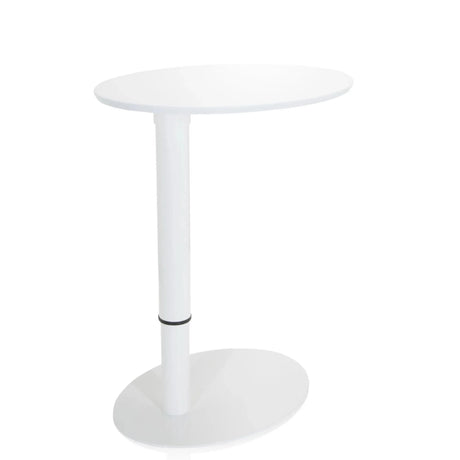 Escritorio de pie blanco STAND III con tablero ovalado y base redonda de hjh OFFICE