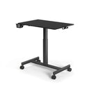Escritorio de pie negro Stand K con tablero rectangular y cuatro ruedas de hjh OFFICE