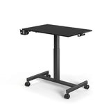 Escritorio de pie negro Stand K con tablero rectangular y cuatro ruedas de hjh OFFICE