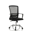 Silla Home Office STAR-TEC S en negro con respaldo de malla y base brillante de hjh OFFICE