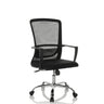 Silla Home Office STAR-TEC S en negro con respaldo de malla y base brillante de hjh OFFICE