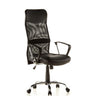 Sillón de oficina Home Office STRYKA negro con asiento de cuero sintético y respaldo de malla de hjh OFFICE