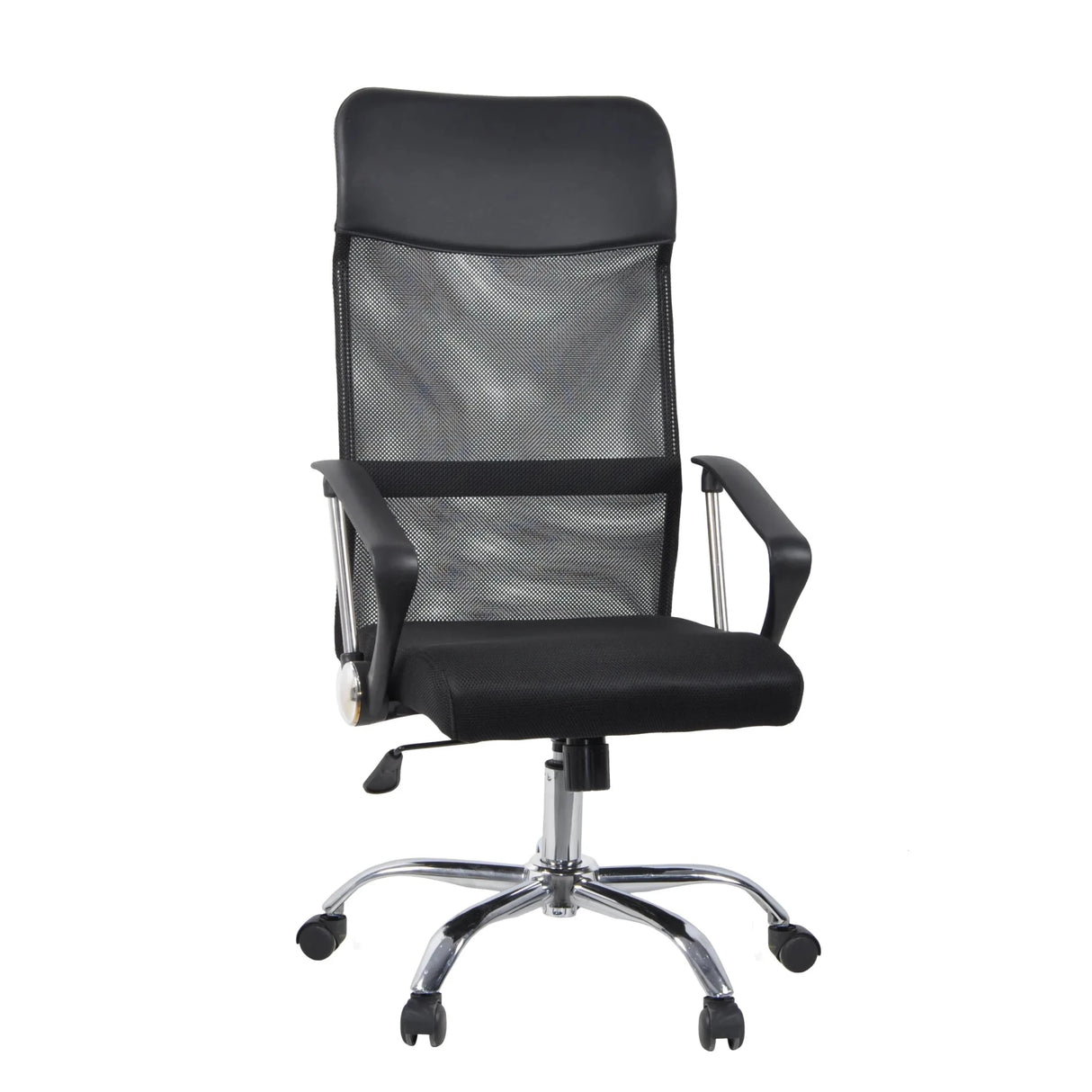 Sillón de oficina Home Office Stryka Net negro con tapizado de malla y base brillante de hjh OFFICE