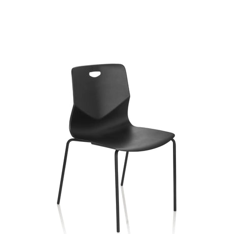 Silla de cuatro patas T36 V en color negro con asiento de concha curvado de hjh OFFICE