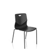 Silla de cuatro patas T36 V en color negro con asiento de concha curvado de hjh OFFICE