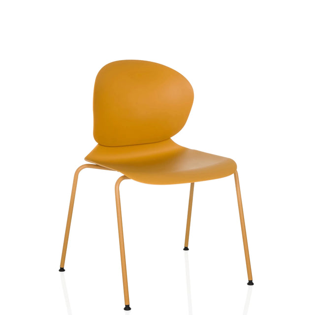 Silla de cuatro patas T36 VI amarilla con respaldo redondeado y patas delgadas de hjh OFFICE