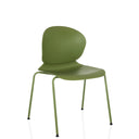 Silla de cuatro patas verde T36 VI con asiento redondeado y patas delgadas de hjh OFFICE