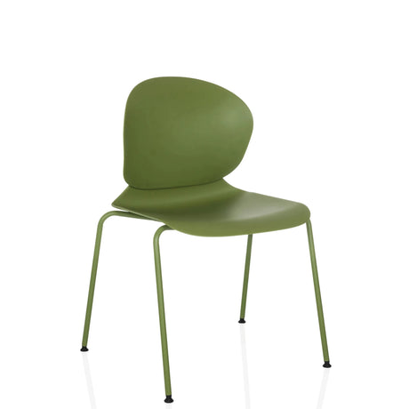 Silla de cuatro patas verde T36 VI con asiento redondeado y patas delgadas de hjh OFFICE