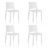 Set de cuatro sillas de exterior blancas T37 V 4 con respaldo sencillo de hjh LIVING