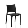 Silla de exterior T37 V negra de plástico con un respaldo sencillo de hjh LIVING