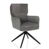 Silla tapizada gris TARUGO con funda de pana y estructura negra de cuatro patas de hjh LIVING