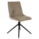 Silla tapizada beige TARVISO I con funda de tela estructurada y base trípode negra de hjh LIVING