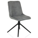 Silla tapizada gris TARVISO I con funda de tela estructurada y estructura negra de tres patas de hjh LIVING