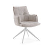 Silla de comedor Tavaro beige con tapizado de tela y base en estrella blanca de hjh LIVING