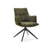 Silla de comedor Tavaro con funda de tela jaspeada verde y estructura de cuatro patas negra de hjh LIVING