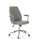 Sillón de oficina Home Office THEO I gris con costuras en el respaldo y estructura de cromo de hjh OFFICE