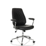 Sillón de oficina Home Office THEO I negro con respaldo acolchado y estructura de cromo de hjh OFFICE