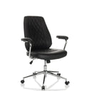 Sillón de oficina Home Office THEO I negro con respaldo acolchado y estructura de cromo de hjh OFFICE