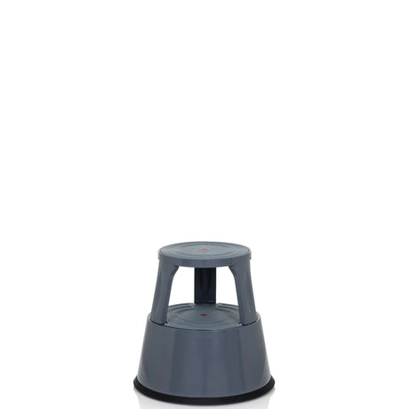 Taburete bajo TIO-M II gris oscuro con dos escalones y base antideslizante de hjh OFFICE