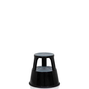 Taburete bajo TIO-M II negro con dos peldaños y superficies redondas de hjh OFFICE
