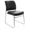 Silla de confidente negra TONSO V con estructura de patín y tapicería acolchada de hjh OFFICE