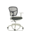 Silla Home Office TOP 108 W gris con respaldo de malla y estructura blanca de hjh OFFICE