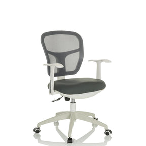 Silla Home Office TOP 108 W gris con respaldo de malla y estructura blanca de hjh OFFICE