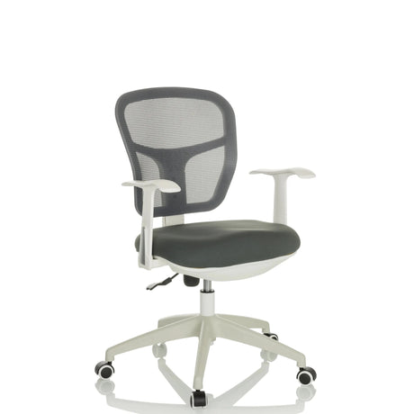 Silla Home Office TOP 108 W gris con respaldo de malla y estructura blanca de hjh OFFICE