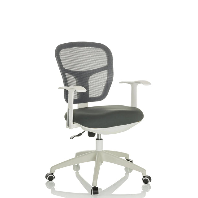 Silla Home Office TOP 108 W gris con respaldo de malla y estructura blanca de hjh OFFICE