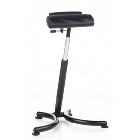 Asiento de pie TOP WORK 30 negro con soporte acolchado y base regulable en altura de hjh OFFICE