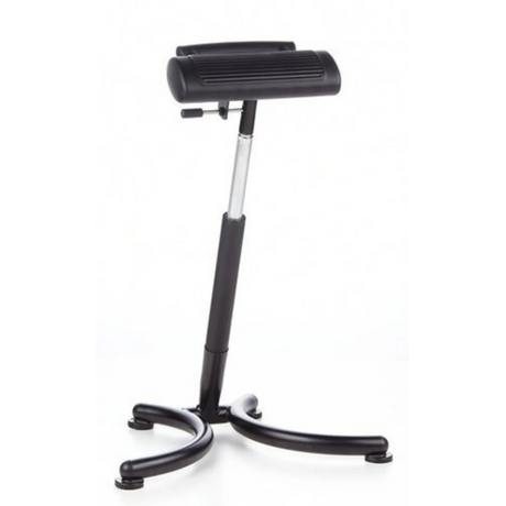 Asiento de pie TOP WORK 30 negro con soporte acolchado y base regulable en altura de hjh OFFICE