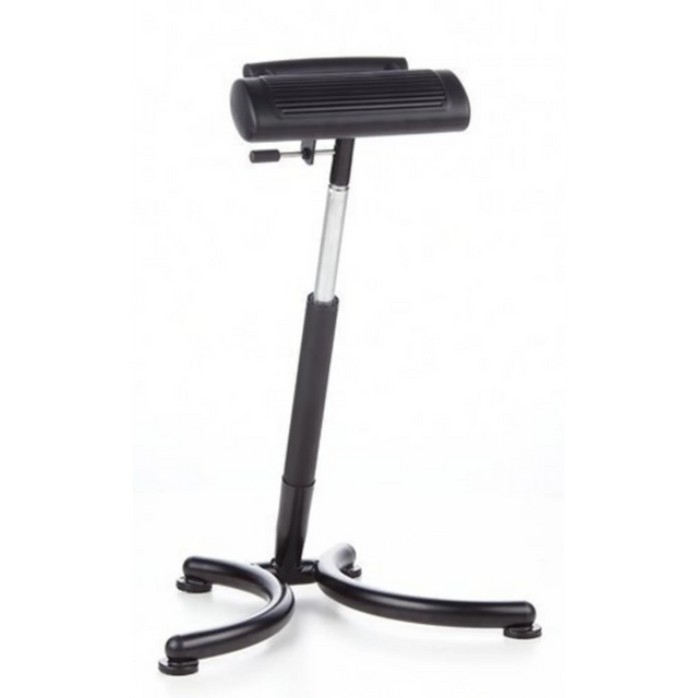 Asiento de pie TOP WORK 30 negro con soporte acolchado y base regulable en altura de hjh OFFICE