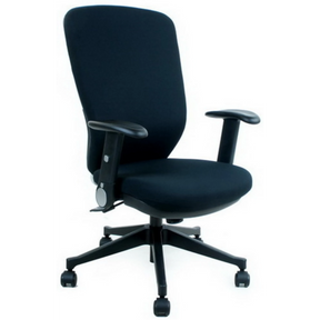 Silla de oficina profesional TRAFFIC 30 negra con reposabrazos y base con ruedas de hjh OFFICE
