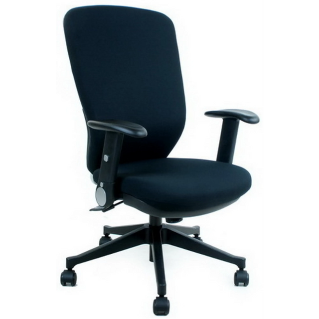 Silla de oficina profesional TRAFFIC 30 negra con reposabrazos y base con ruedas de hjh OFFICE