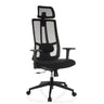 Silla de oficina profesional TRAMORE negra con respaldo de malla, reposacabezas y reposabrazos de hjh OFFICE