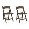 Dos sillas de exterior plegables de madera marrones TRAVANO 1 de hjh LIVING