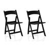 Dos sillas de exterior negras TRAVANO 1 plegables con respaldos curvos de hjh LIVING