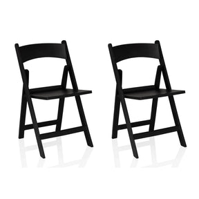 Dos sillas de exterior negras TRAVANO 1 plegables con respaldos curvos de hjh LIVING