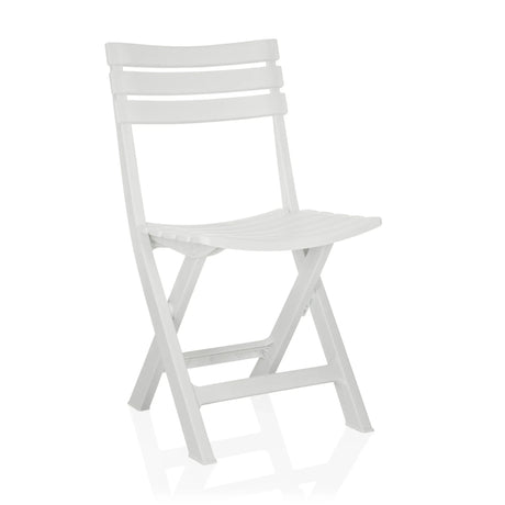 Silla de exterior blanca TRAVANO plegable con estructura de listones de hjh LIVING