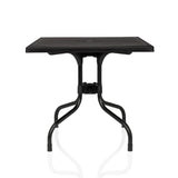 Mesa plegable TRAVANO T1 negra con tablero cuadrado y estructura curva de hjh LIVING