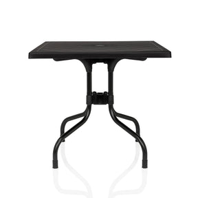 Mesa plegable TRAVANO T1 negra con tablero cuadrado y estructura curva de hjh LIVING