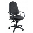Silla Home Office TRENDY SY con tapizado de tela color antracita y reposabrazos de Topstar