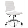 Silla de oficina profesional TRISHA con tapicería blanca y base cromada de hjh OFFICE