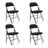 Cuatro sillas plegables negras TUDELA con asiento y respaldo acolchados de hjh OFFICE