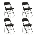 Cuatro sillas plegables negras TUDELA con asiento y respaldo acolchados de hjh OFFICE
