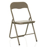 Silla plegable TUDELA BASIC de color topo con funda de PVC y estructura metálica de hjh OFFICE