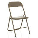 Silla plegable TUDELA BASIC de color topo con funda de PVC y estructura metálica de hjh OFFICE