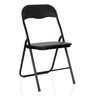 Silla plegable TUDELA BASIC negra con funda de PVC y estructura metálica de hjh OFFICE