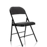 Silla plegable TUDELA I con funda de terciopelo gris oscuro y estructura negra de hjh OFFICE