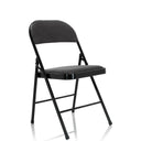 Silla plegable TUDELA I con funda de terciopelo gris oscuro y estructura negra de hjh OFFICE